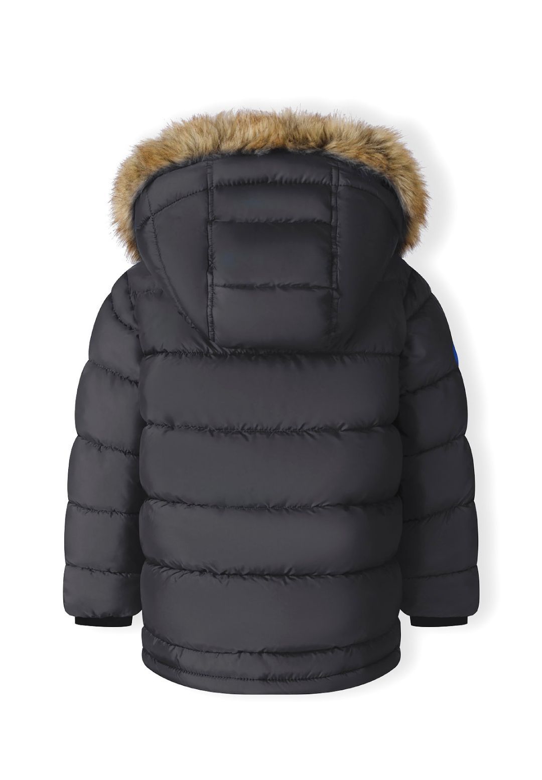 Boys' charcoal parka jacket with a faux fur trimmed hood – Minoti 33COAT506, 5