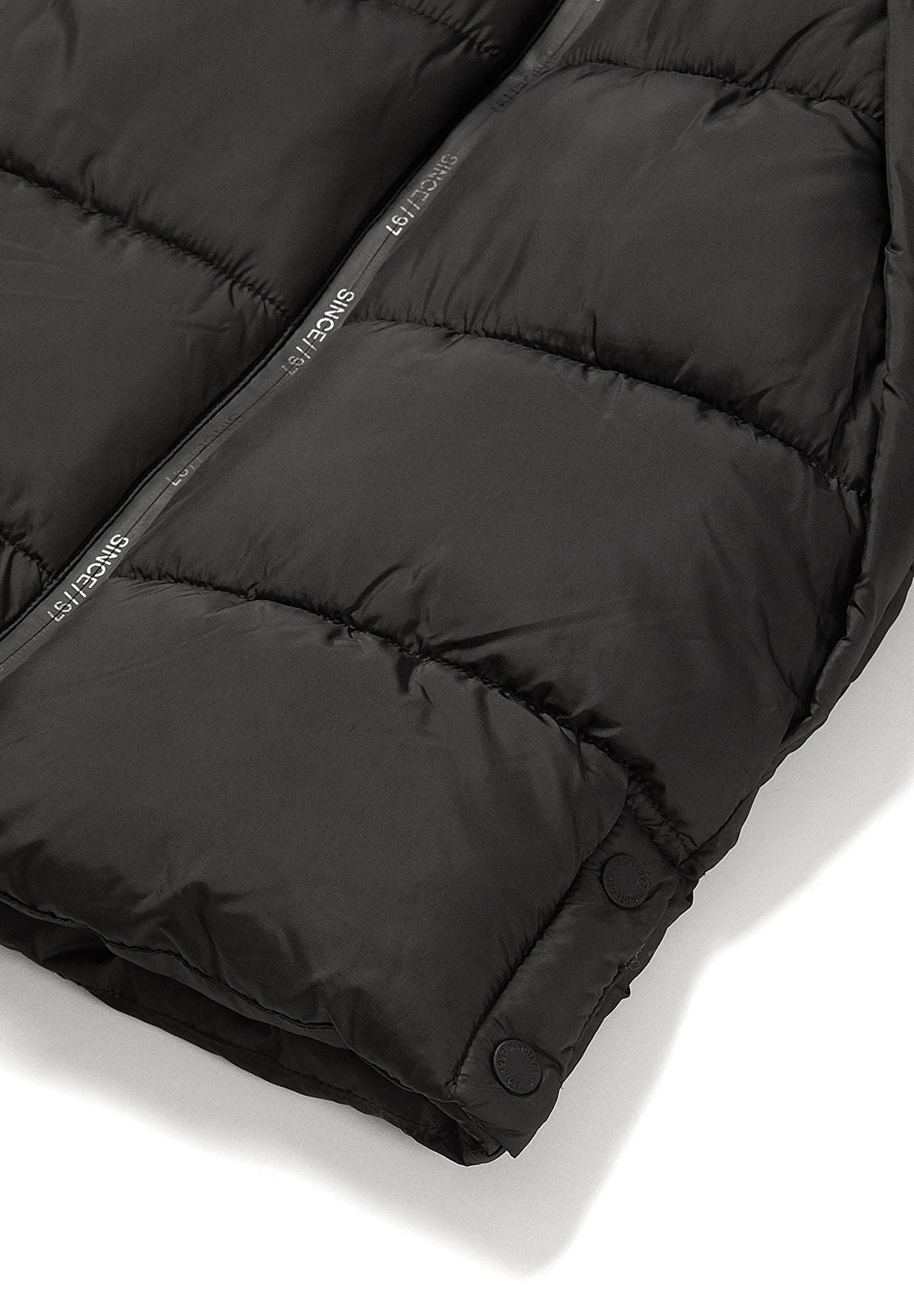 Boys' black padded coat, knee length with a fleece-lined hood – Minoti 33COAT510, 12