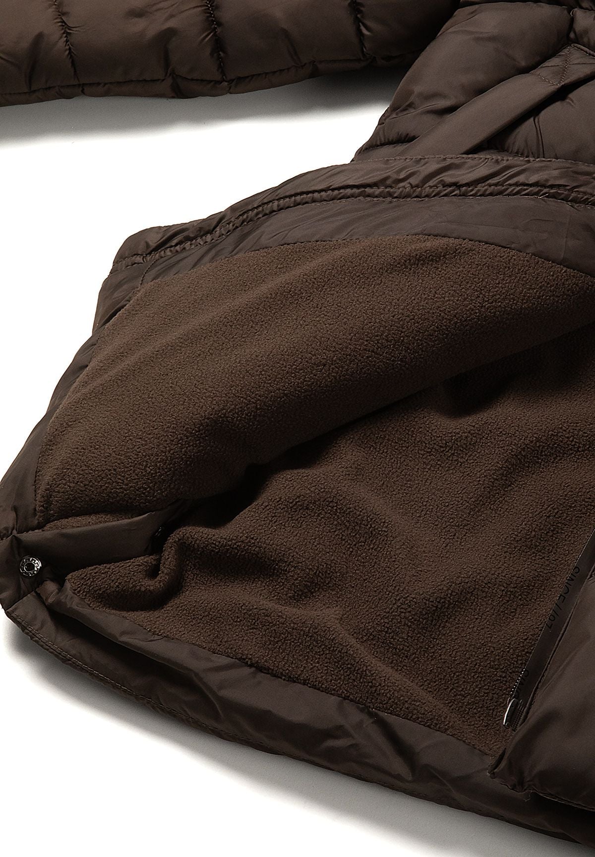 Boys' brown padded coat, knee length with a fleece-lined hood – Minoti 33COAT510B, 9