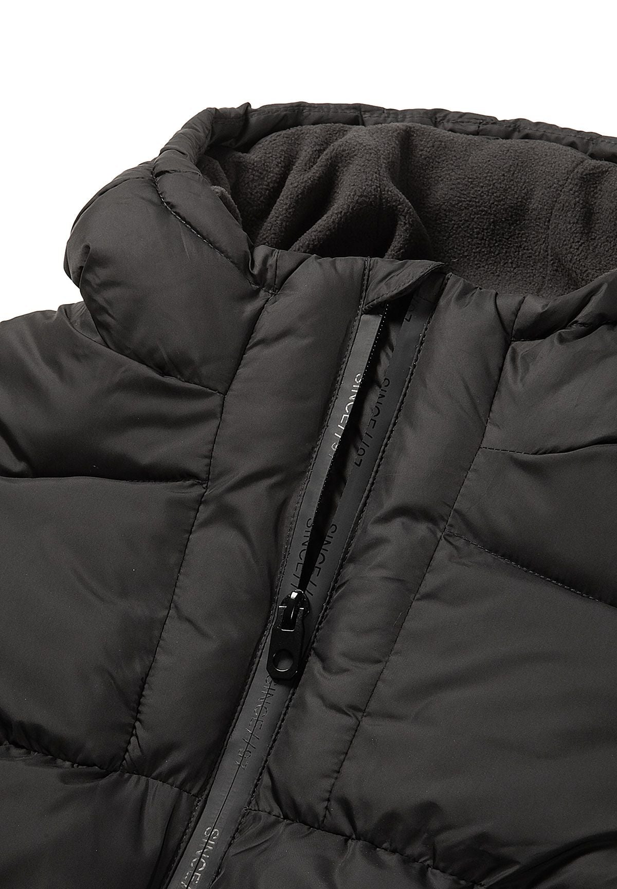 Boys' black padded coat, knee length with a fleece-lined hood – Minoti 33COAT510C, 7