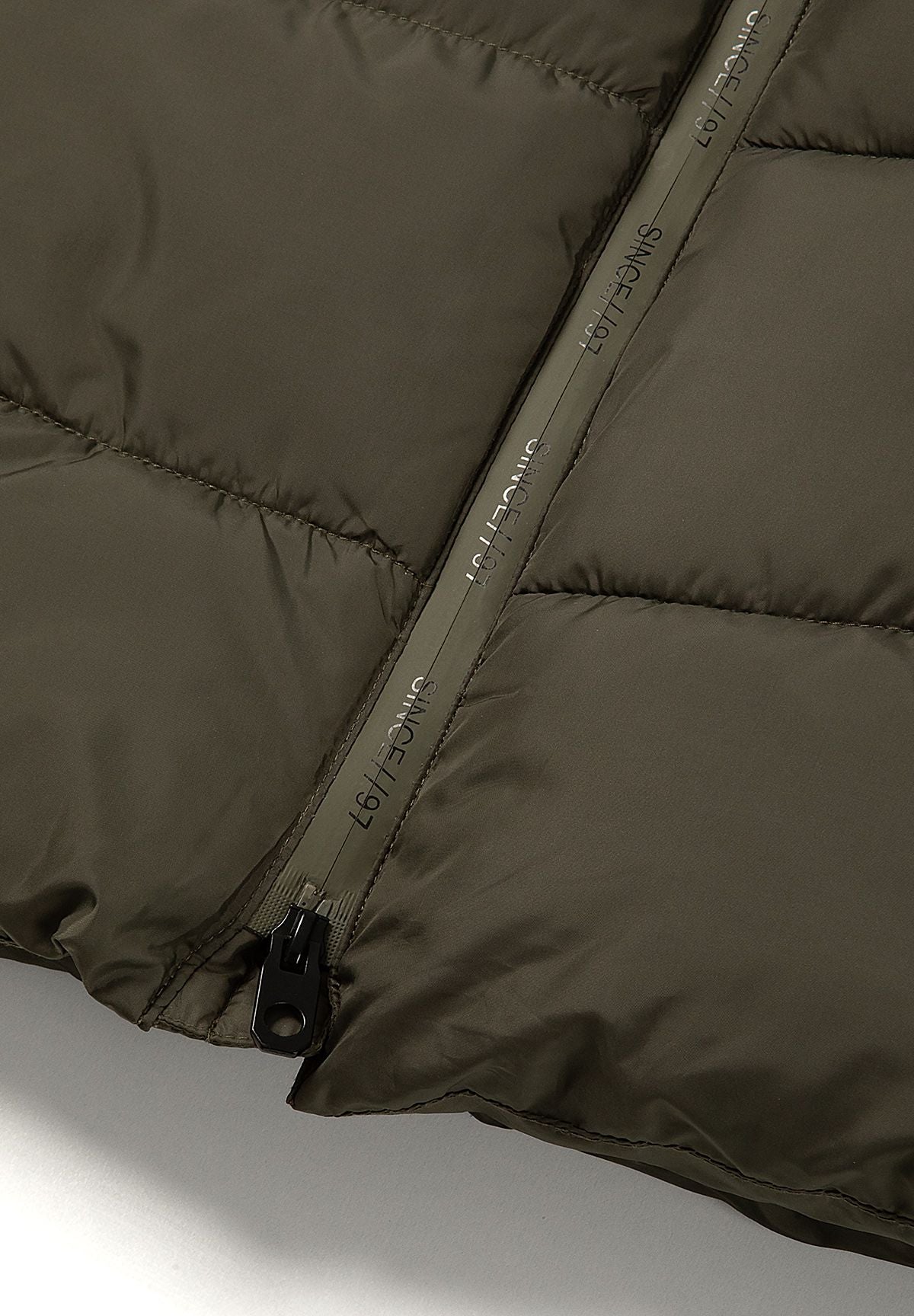 Boys' khaki padded coat, knee length with a fleece-lined hood – Minoti 33COAT510D, 14