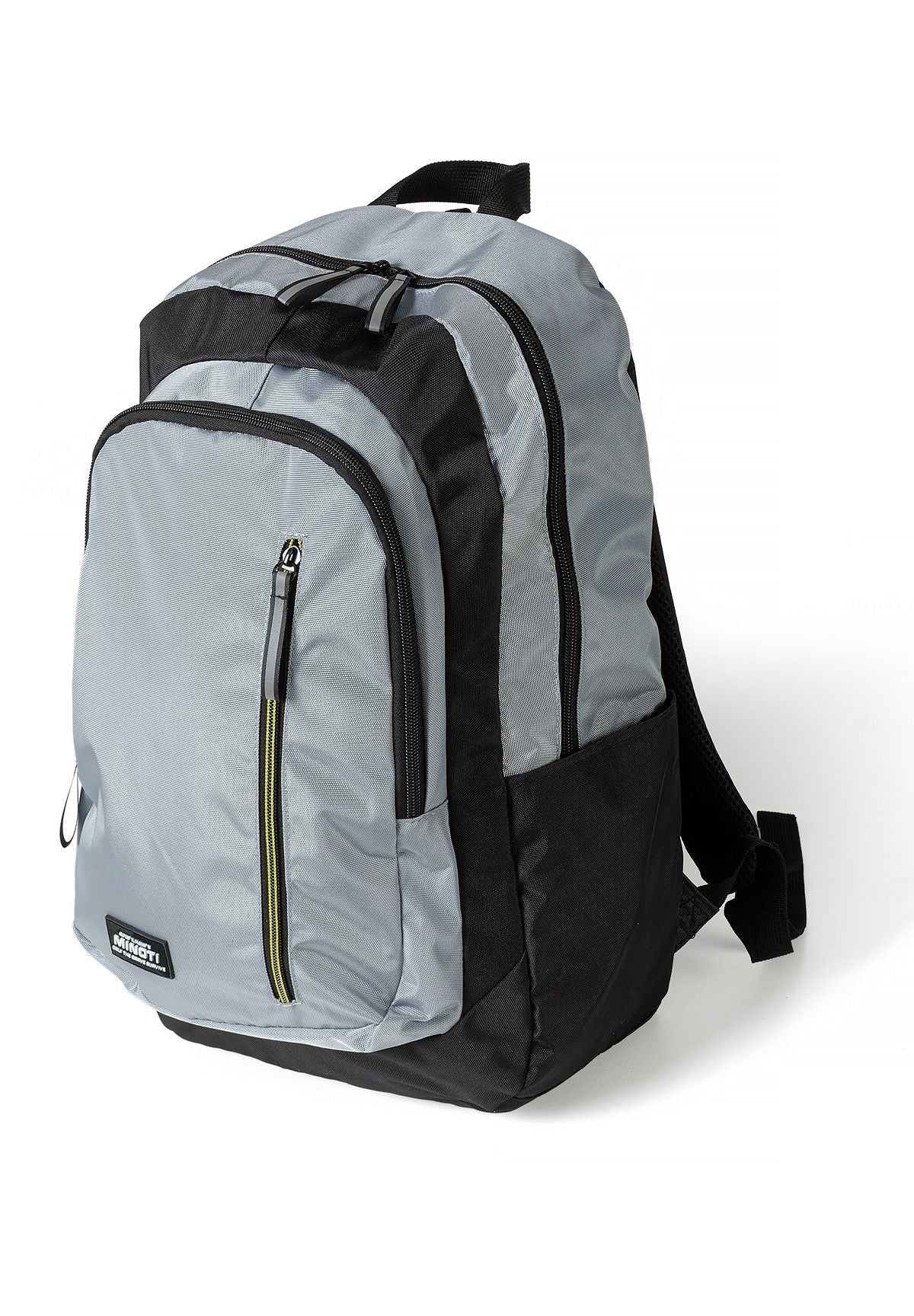 Boys' grey backpack with a contrast zip and two compartments – Minoti 33BAG254, 2
