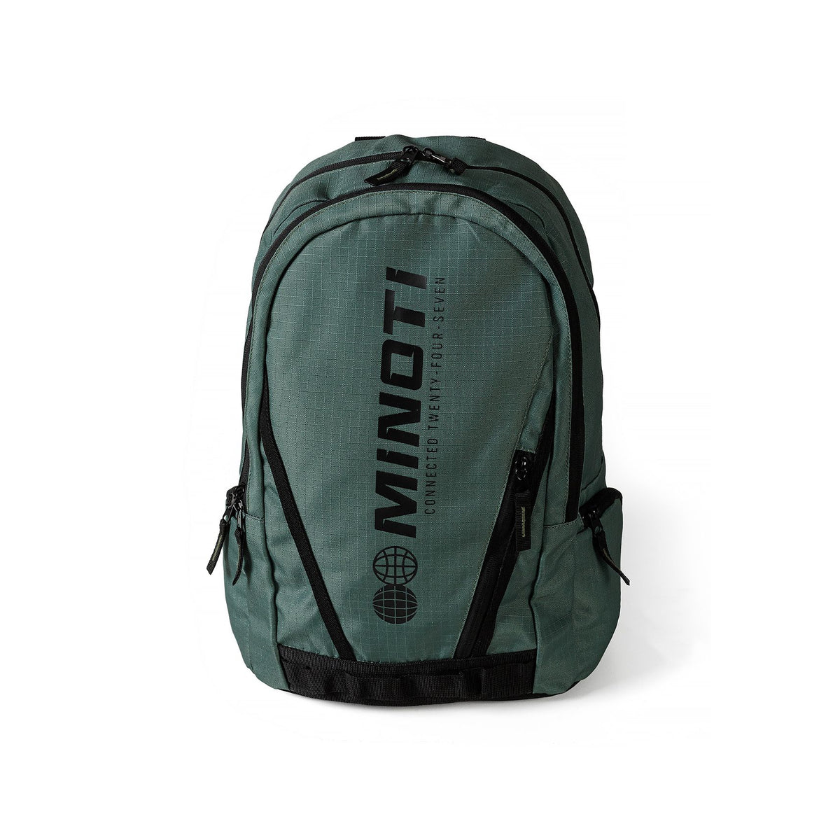 Kids' multi-pocket backpack in dark green — complete product view for square Shop card