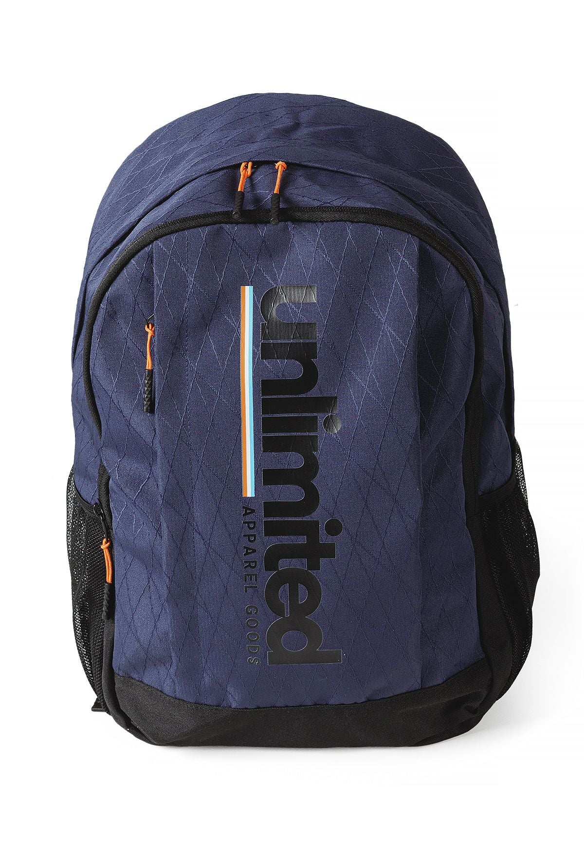 Boys' navy backpack with a large logo print and mesh pockets – Minoti 33BAG252