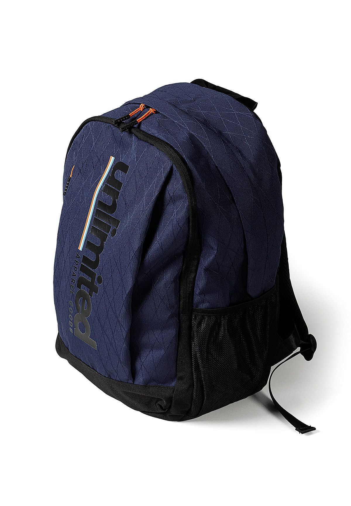 Boys' navy backpack with a large logo print and mesh pockets – Minoti 33BAG252, 2