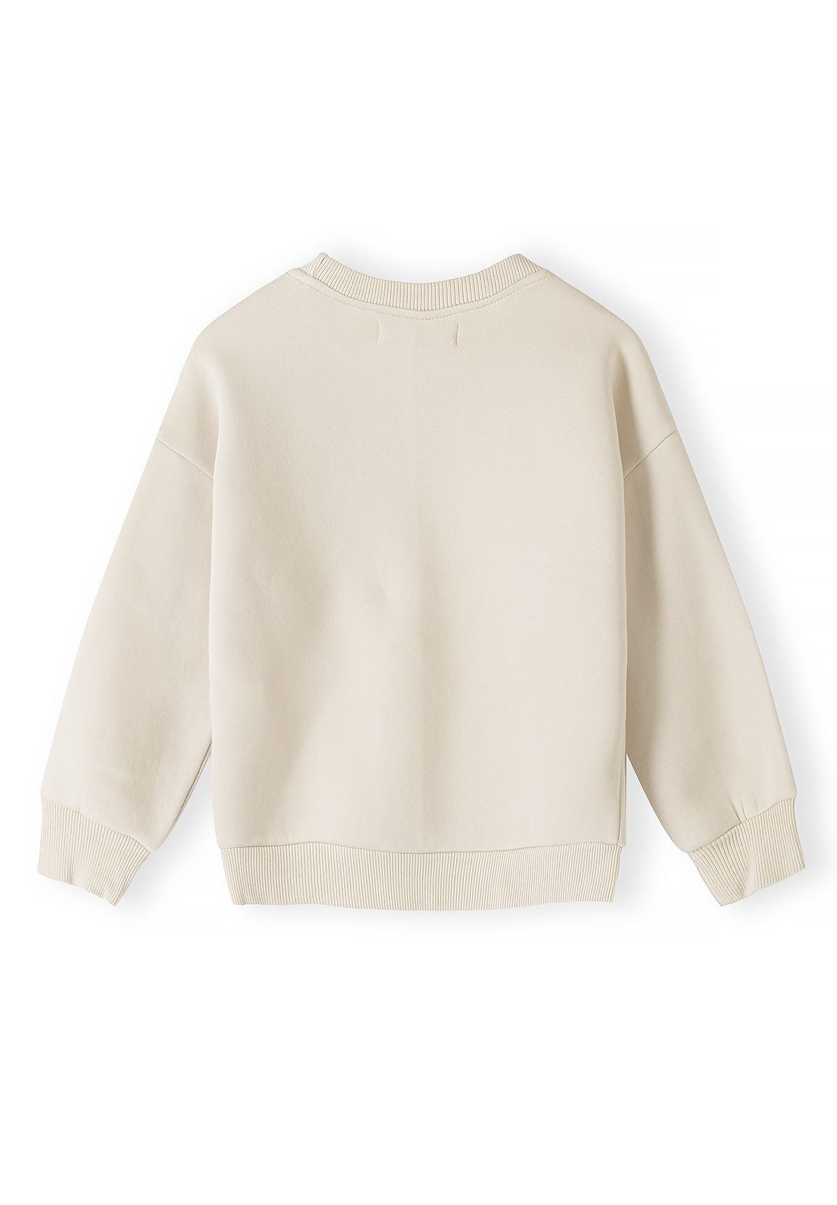 Bruine en crèmekleurige sweatshirts met print voor kinderen (set van 2), crèmekleurig sweatshirt, achterkant.