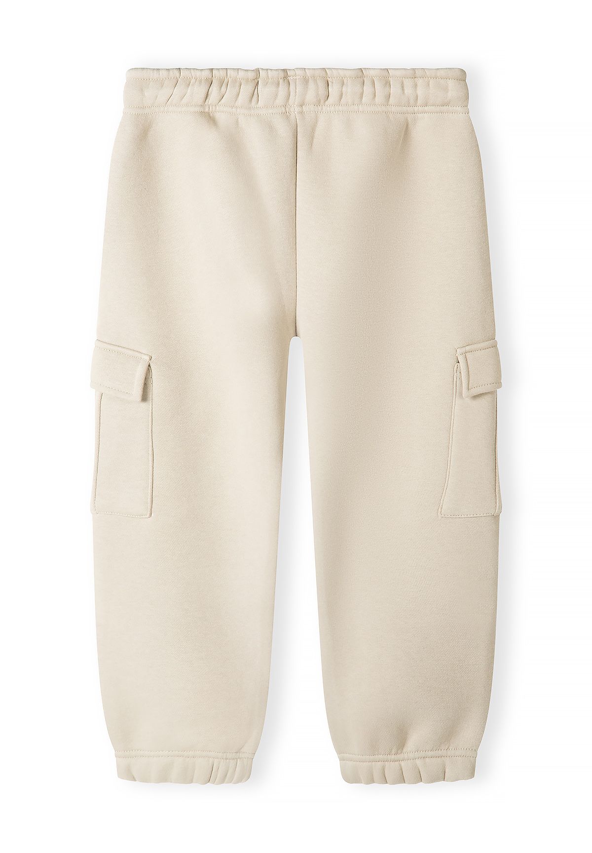 Pantaloni da jogging cargo da bambino color cachi e crema (confezione da 2), pantaloni da jogging color crema, retro.