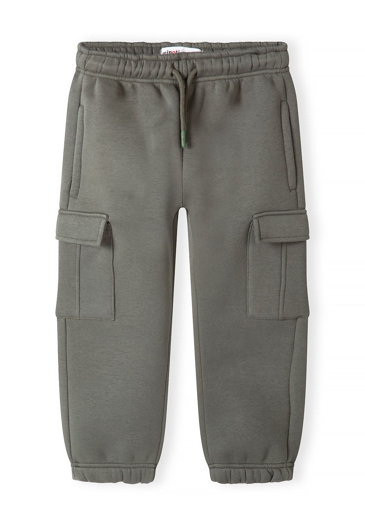 Pantaloni da jogging cargo da bambino color cachi e crema (confezione da 2), pantaloni da jogging color cachi, vista frontale.