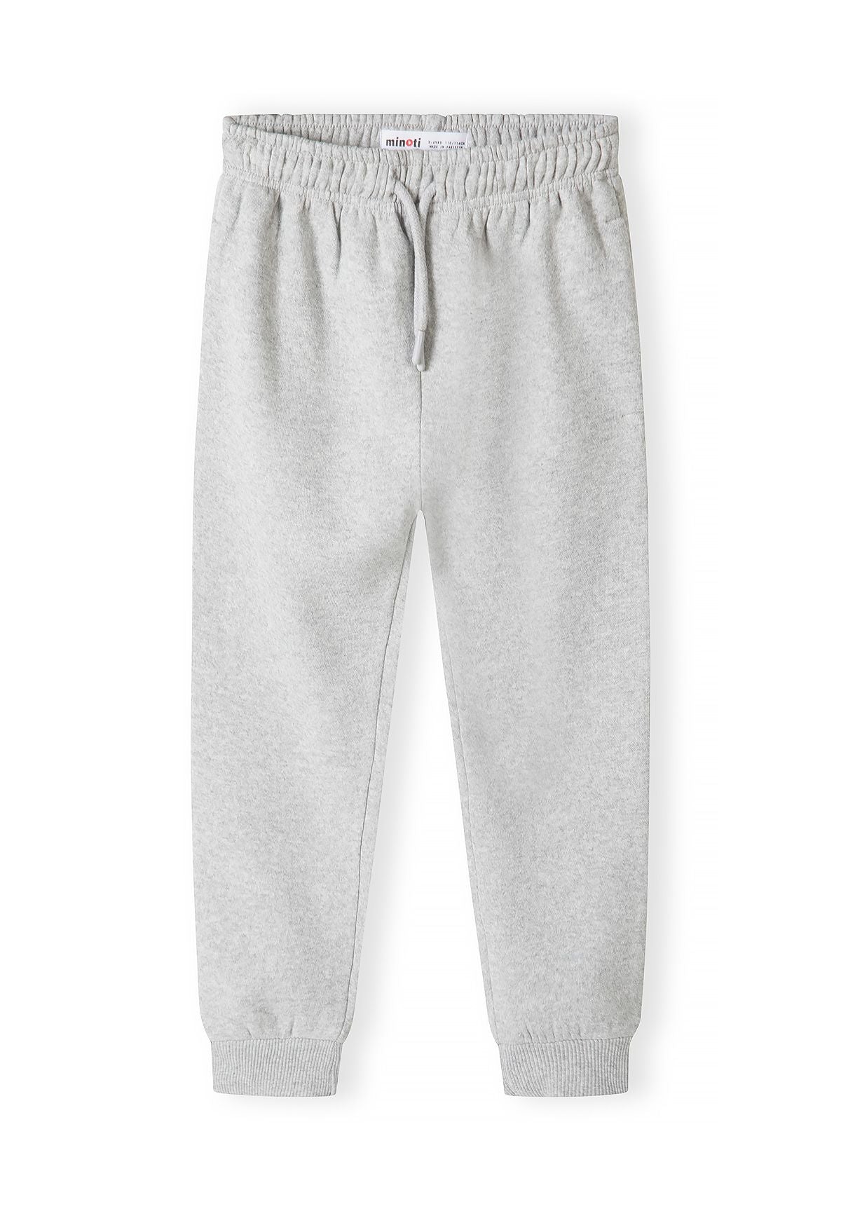 Pantaloni da jogging slim fit da bambino neri, blu navy e grigio chiaro (confezione da 3), pantaloni da jogging grigio chiaro, vista frontale.