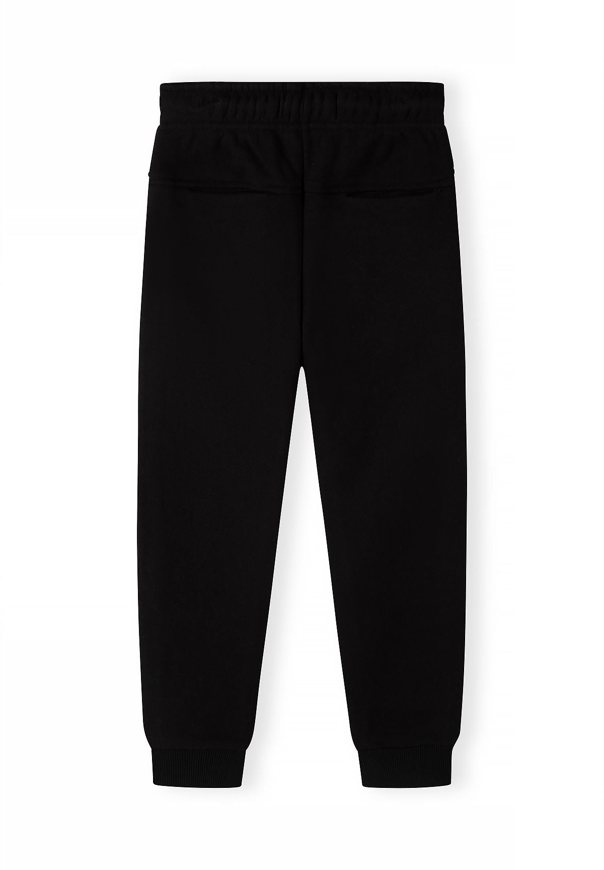 Pantaloni da jogging da bambino neri e antracite con tasche con cerniera (confezione da 2), pantaloni da jogging neri, vista posteriore.