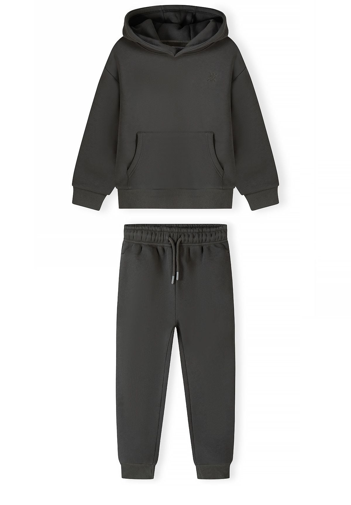Boys' khaki tracksuit, overhead hoodie and cuffed joggers – Minoti 33FLEECE298, 2