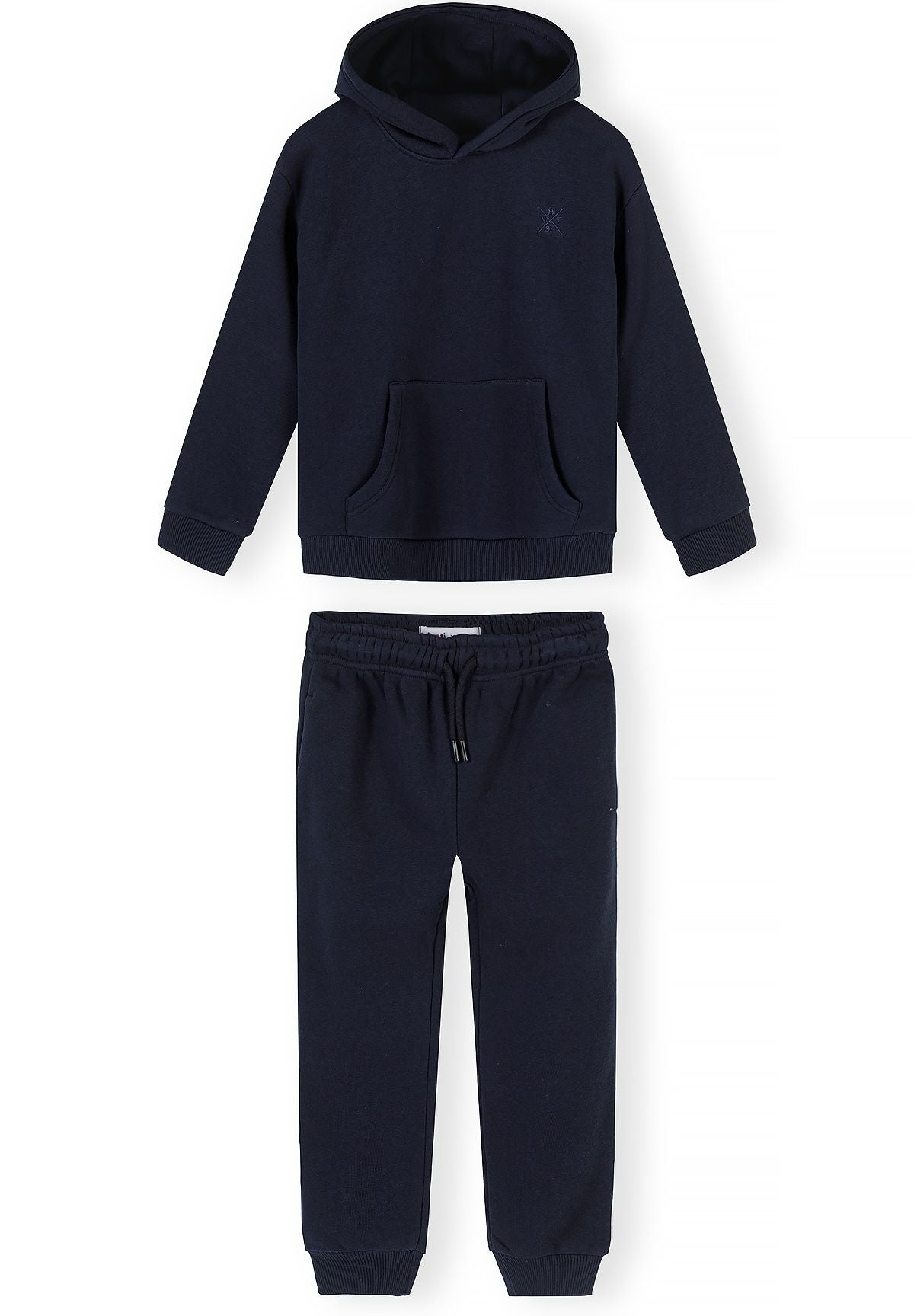Boys' navy tracksuit, overhead hoodie and cuffed joggers – Minoti 33FLEECE299