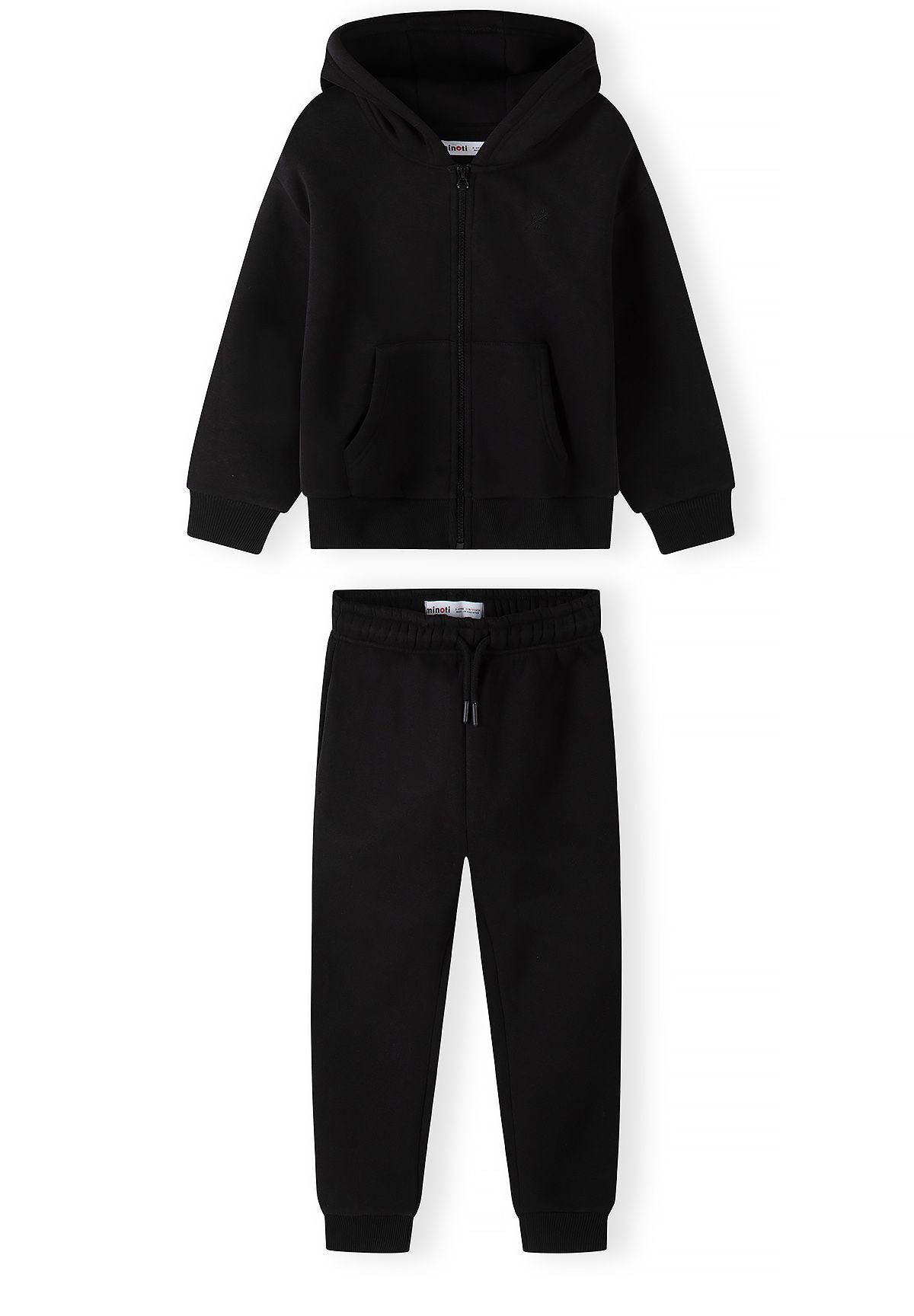Boys' black tracksuit, zip-through hoodie and joggers – Minoti 33FLEECE291, 2