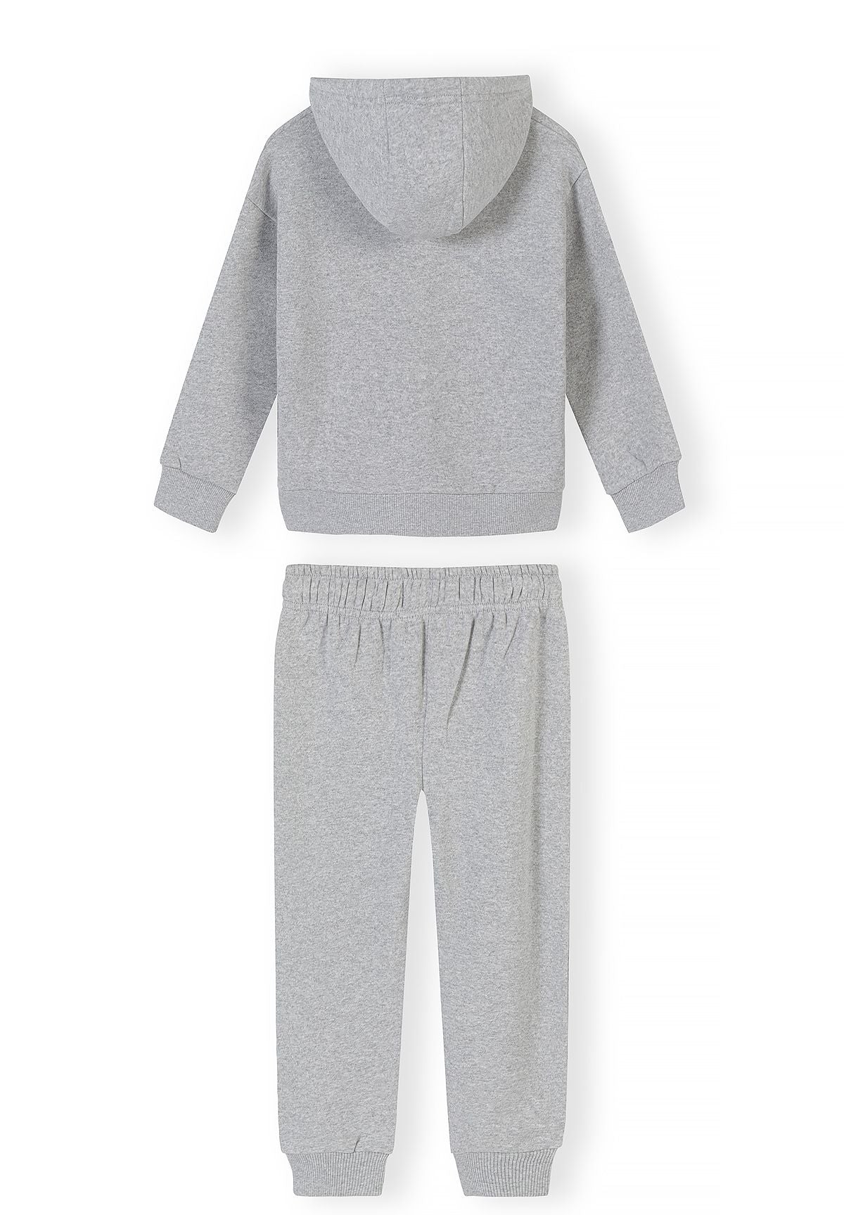 Boys' grey tracksuit, overhead hoodie and cuffed joggers – Minoti 33FLEECE300, 2