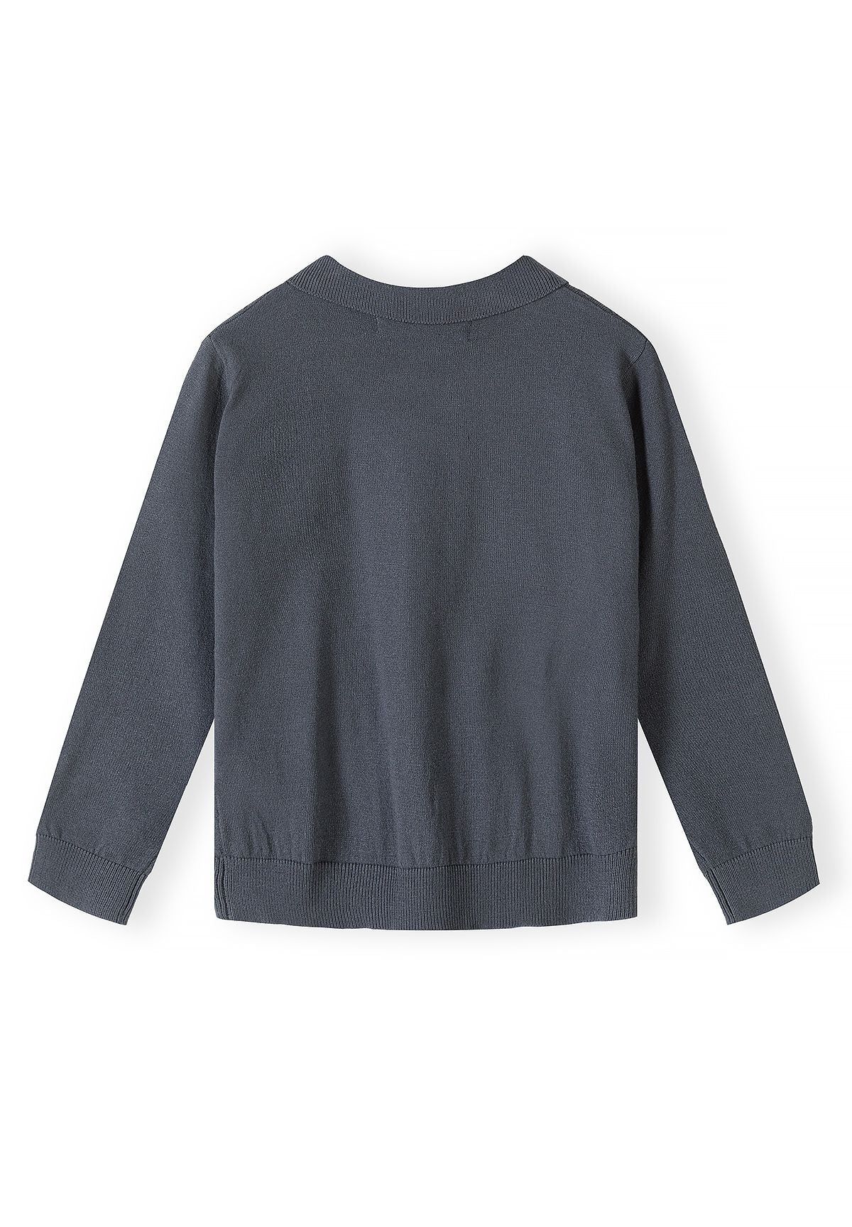 Boys' charcoal cable knit cardigan with a polo collar – Minoti 33KNIT256, 3