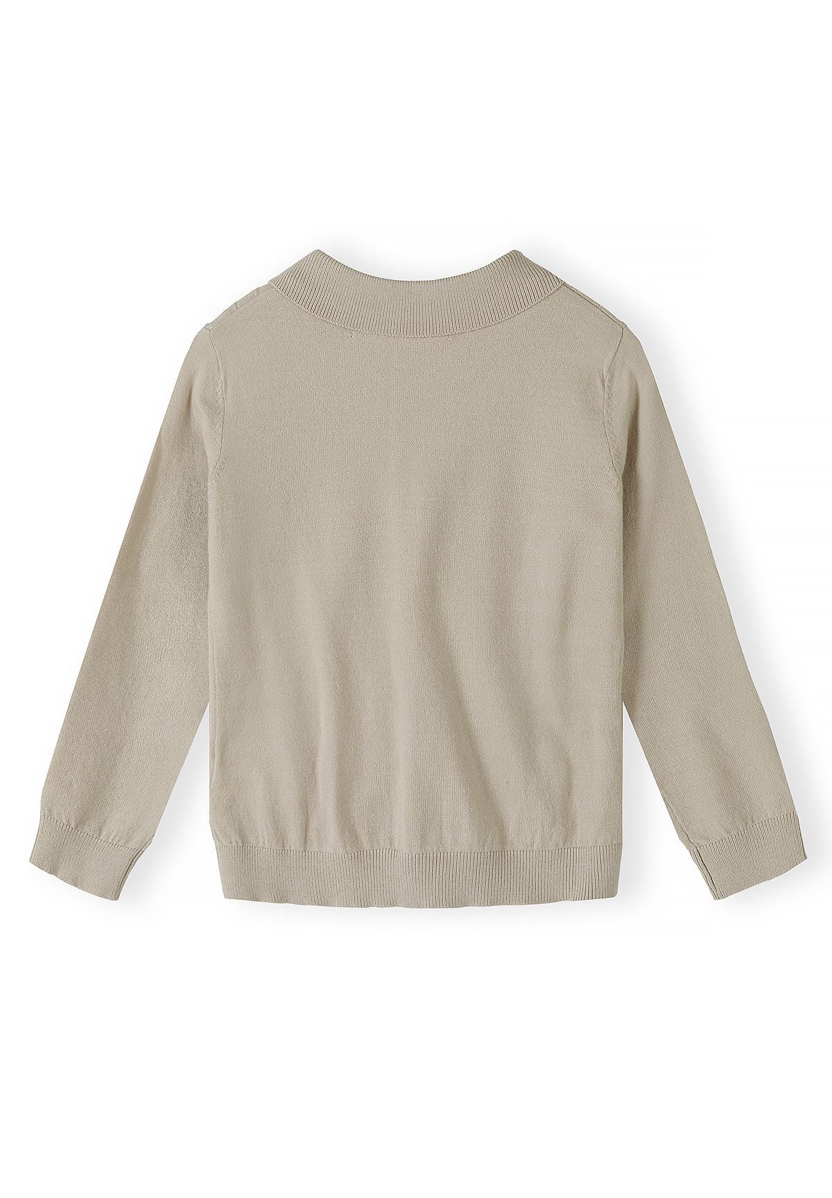 Boys' stone cable knit cardigan with a polo collar – Minoti 33KNIT257, 3