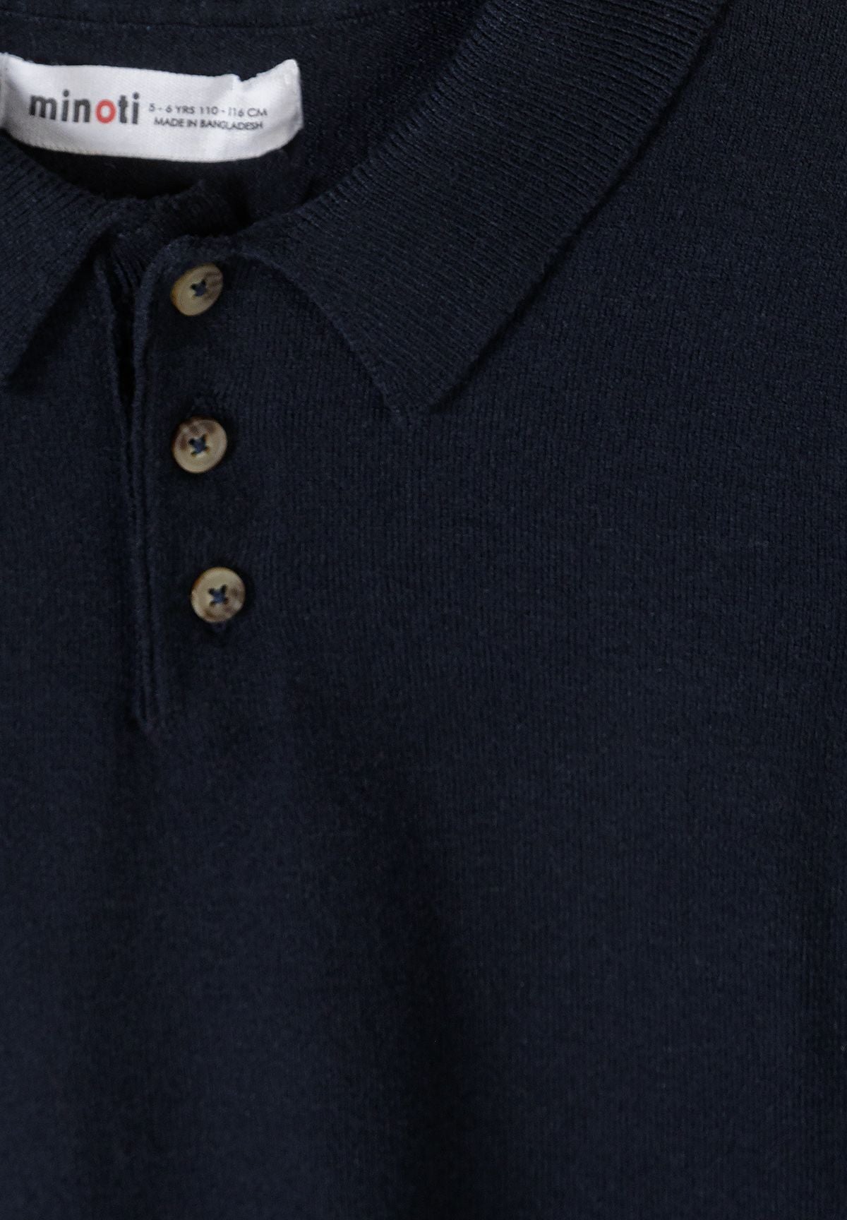 Boys' navy knitted jumper with a ribbed polo collar – Minoti 33KNIT261, 3