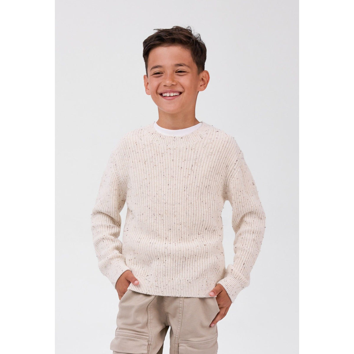 Ribbed crew neck jumper — complete product view for square Shop card