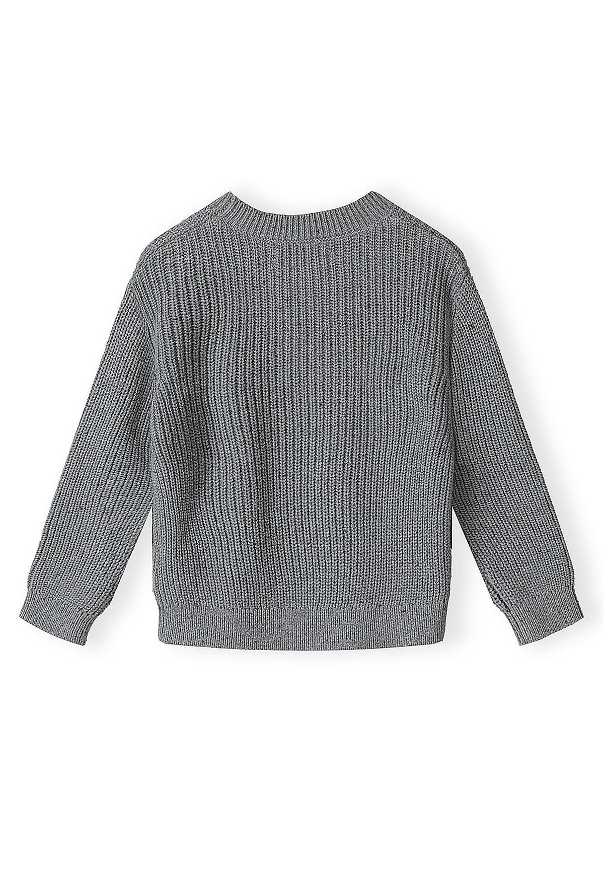 Boys' grey flecked jumper with a ribbed crew neck and hem – Minoti 33KNIT273, 4