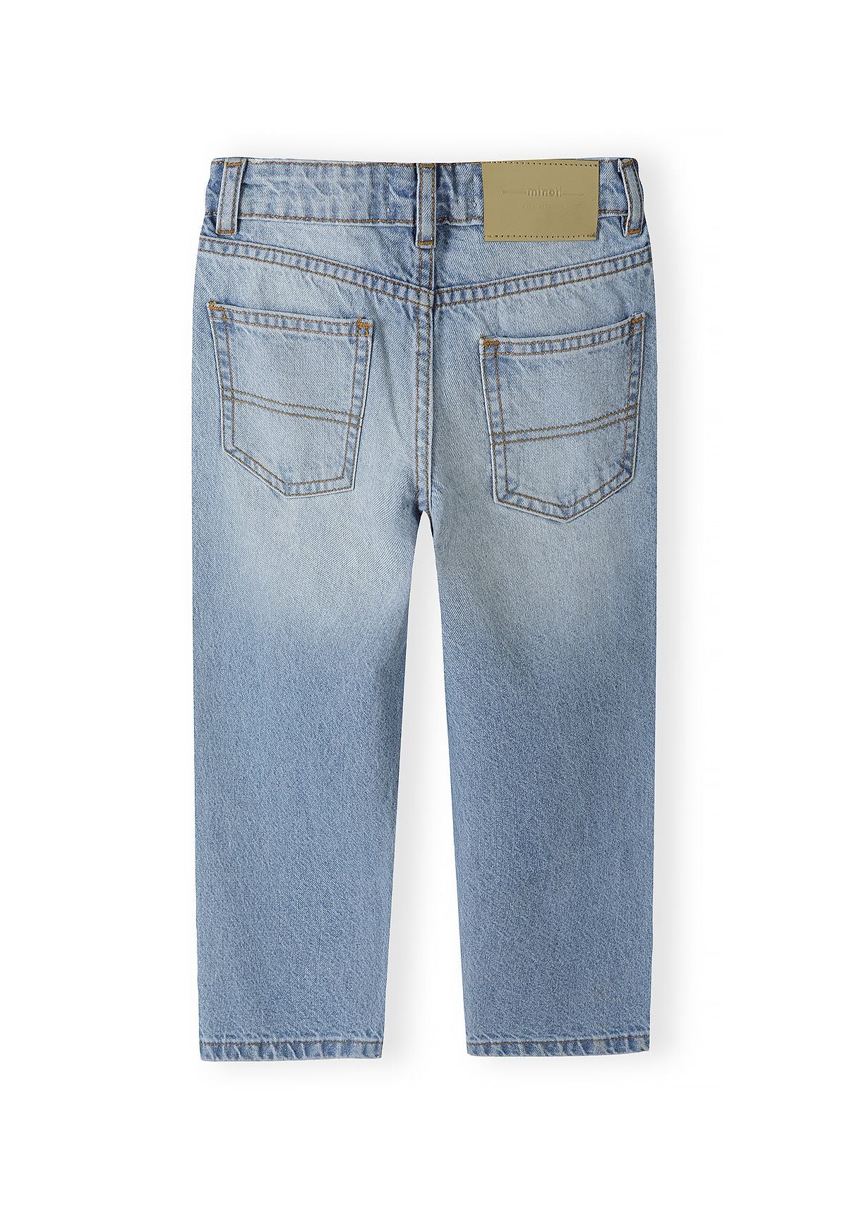 Lichtblauwe baggy vijf-pocketjeans voor jongens, achterkant.