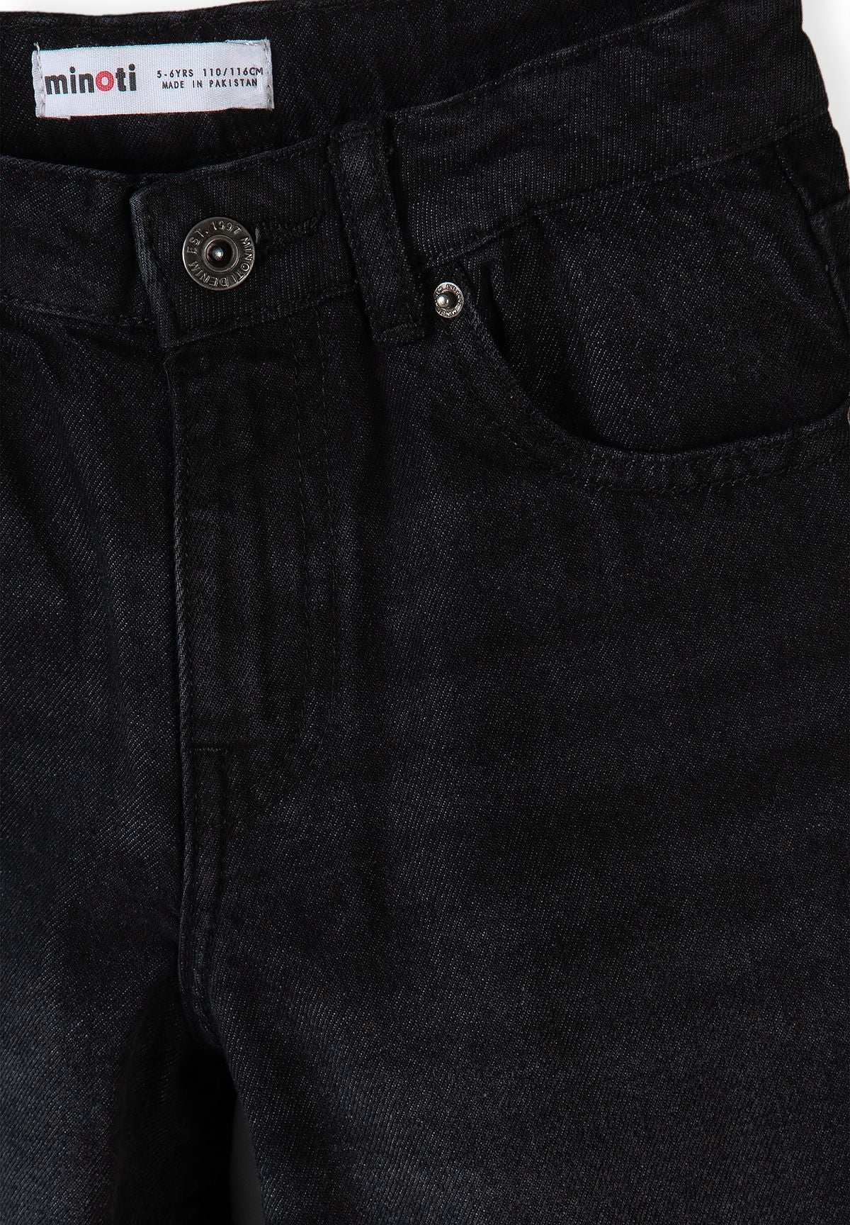 Boys' black jeans, straight leg with a five-pocket build – Minoti 33JEAN251, 4