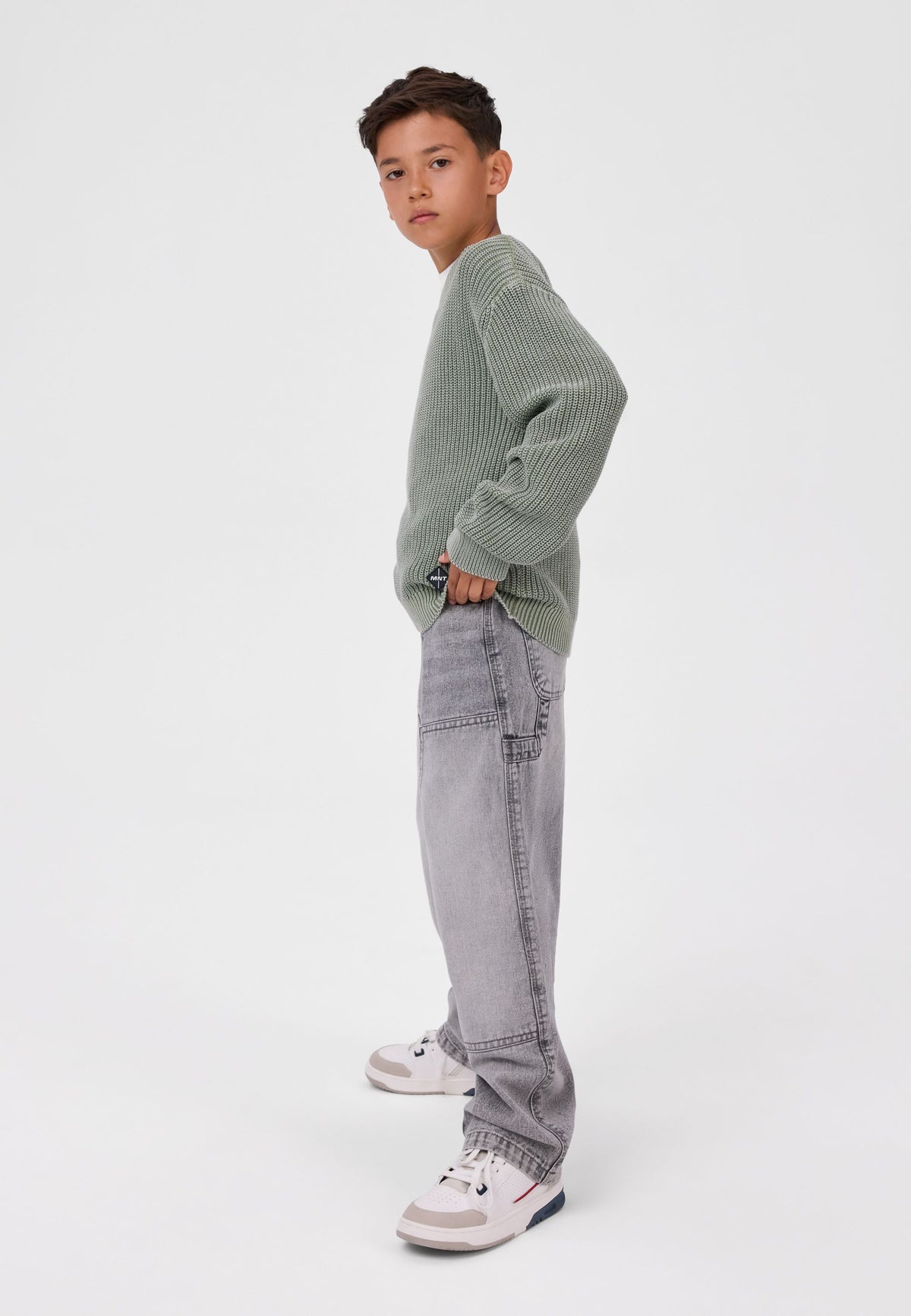 Boys' grey jeans, carpenter panels and a side tool pocket – Minoti 33JEAN254, 3