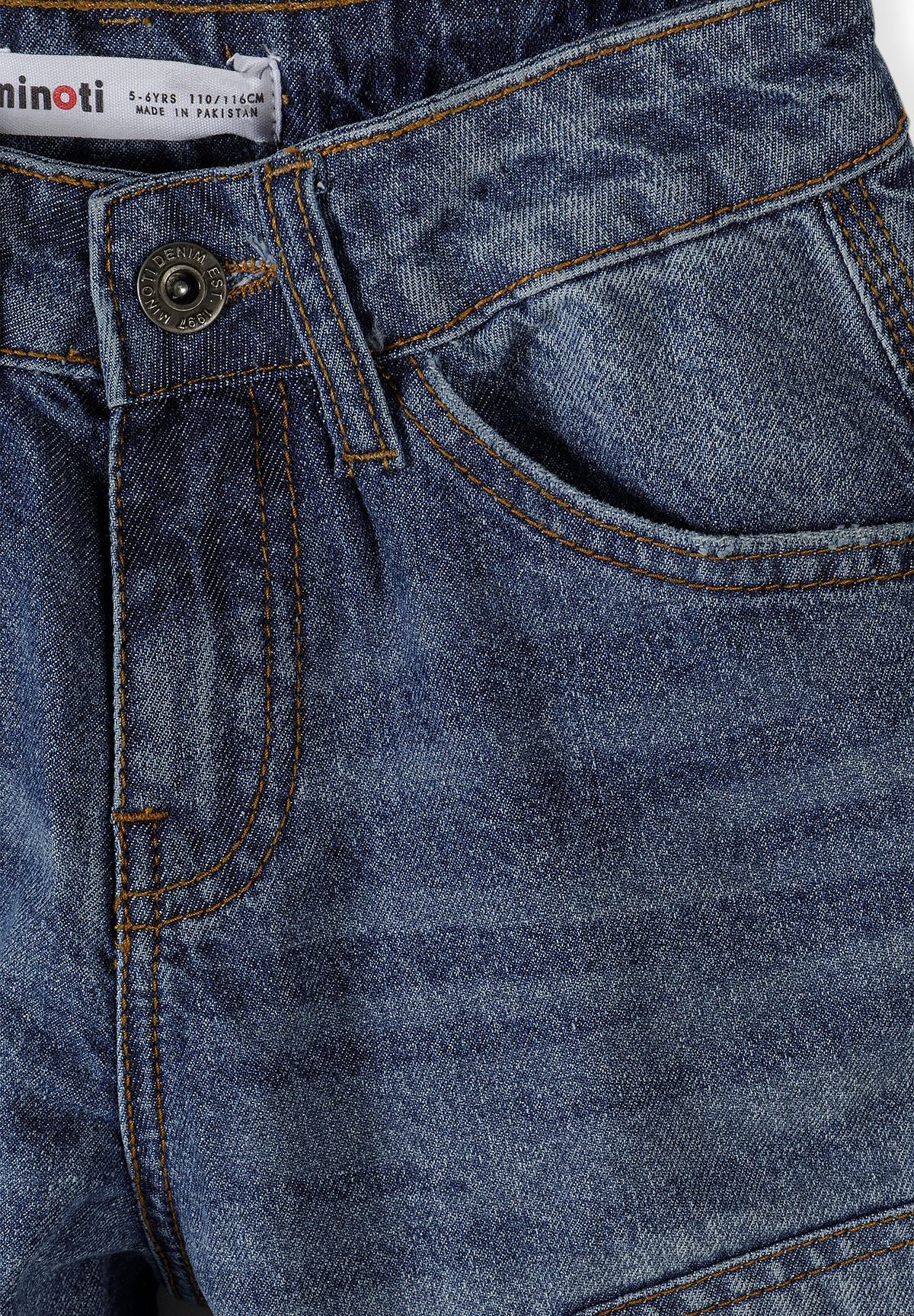 Boys' blue jeans, carpenter panels and a side tool pocket – Minoti 33JEAN255, 6