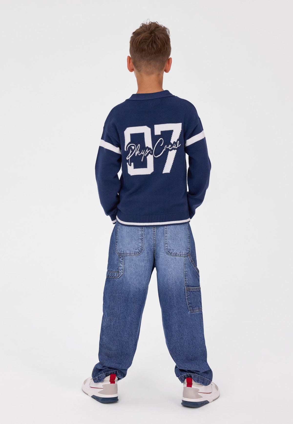 Boys' blue jeans, carpenter panels and a side tool pocket – Minoti 33JEAN255, 3