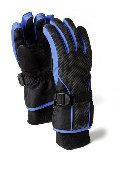 Padded gloves in black and blue