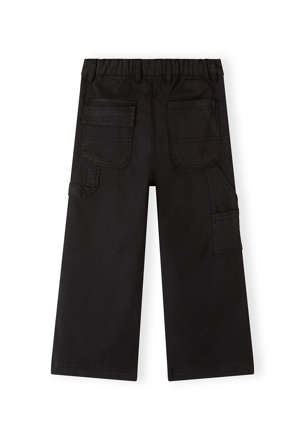 Pantalon de charpentier noir ample pour garçon, vue arrière.