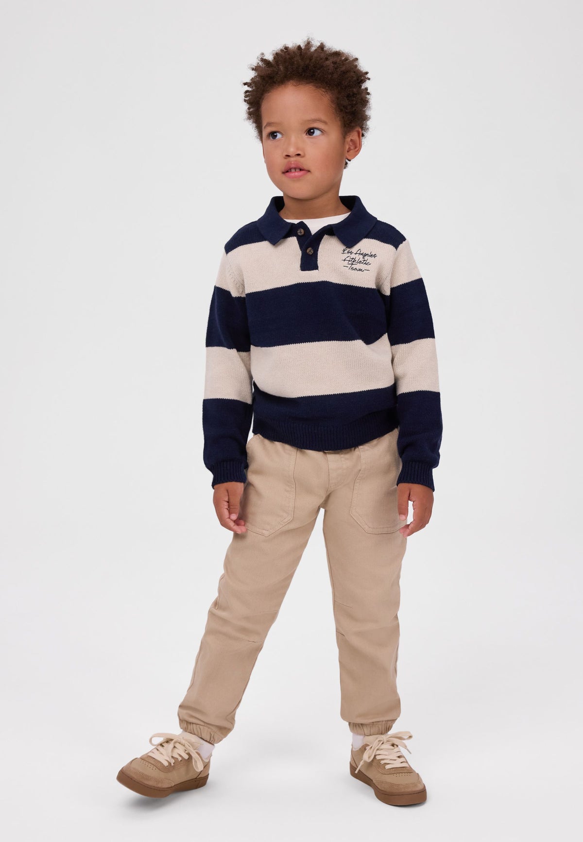 Boys' stone trousers with elasticated cuffs at the ankle – Minoti 33PANT201