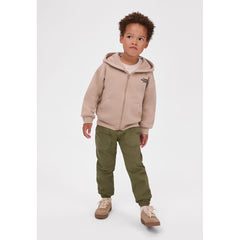 Cuffed twill trousers in olive green