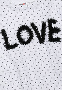 T-shirt z długim rękawem w kropki Love