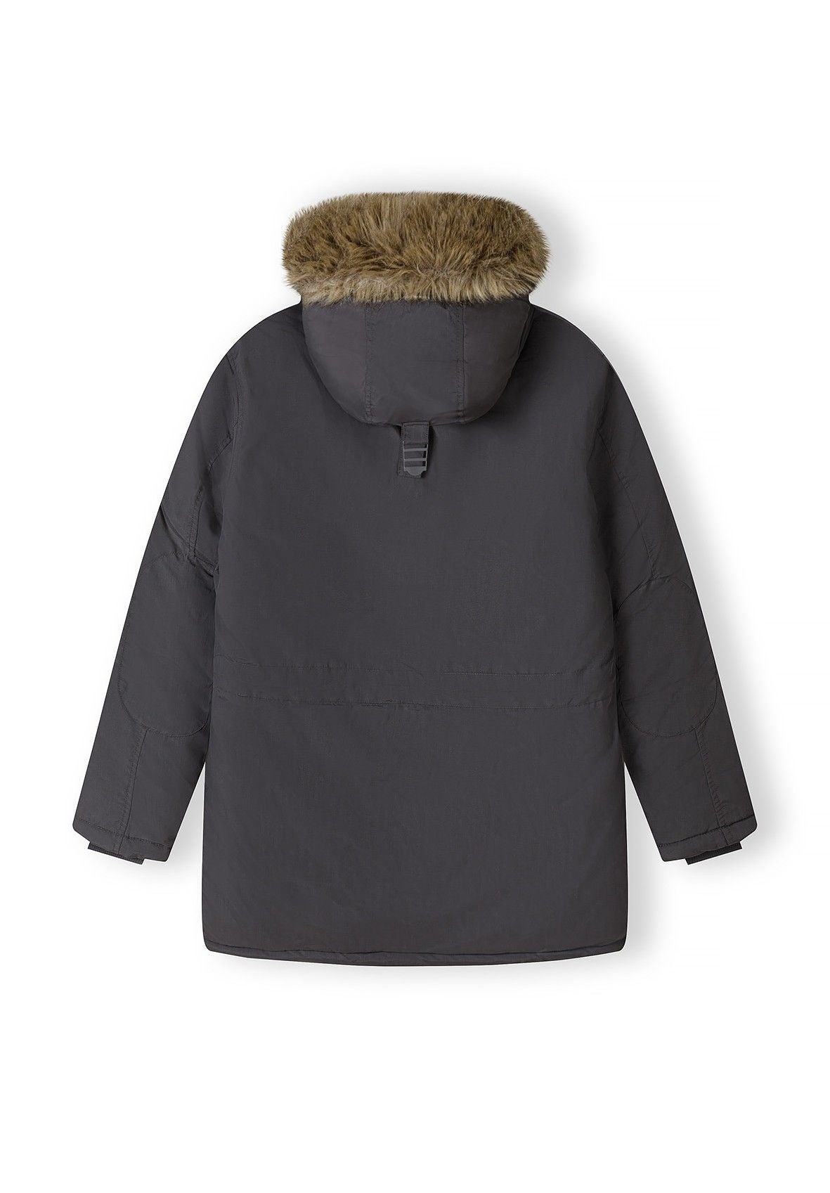 Faux Fur Hooded Parka Jacket, Charcoal - 3