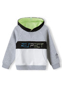 Bluza z kapturem z kontrastowymi panelami i napisem