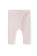Ribbed leggings in soft pink with an elasticated waistband for girls 0-18m, designed for comfortable everyday wear.