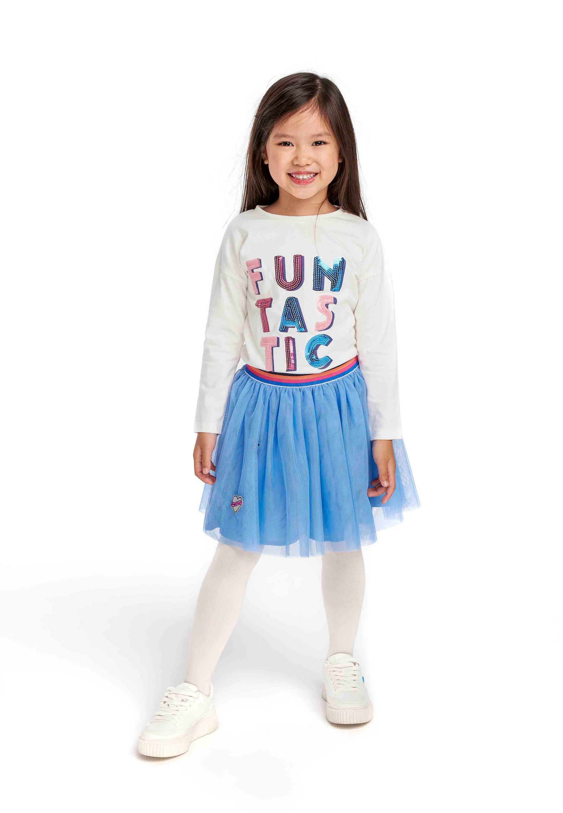 Long Sleeve T-Shirt, Sequin Funtastic, Cream - 1