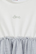 Sukienka z bawełny i tiulu pokrytego brokatem