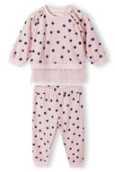 Komplet w grochy bluza z tiulem i joggery