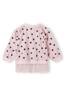 Komplet w grochy bluza z tiulem i joggery