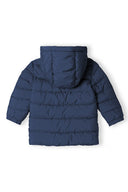 Ocieplana kurtka z kapturem i kontrastową podszewką