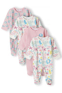 Girls pink 4-pack sleepsuit