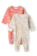 Girls salmon 2-pack sleepsuit