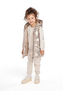 Girls beige Girls metallic padded gilet