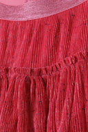 Błyszcząca spódnica z marszczoną falbanką