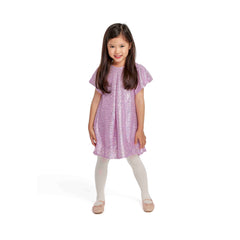 Girls' sequin shift dress in light pink