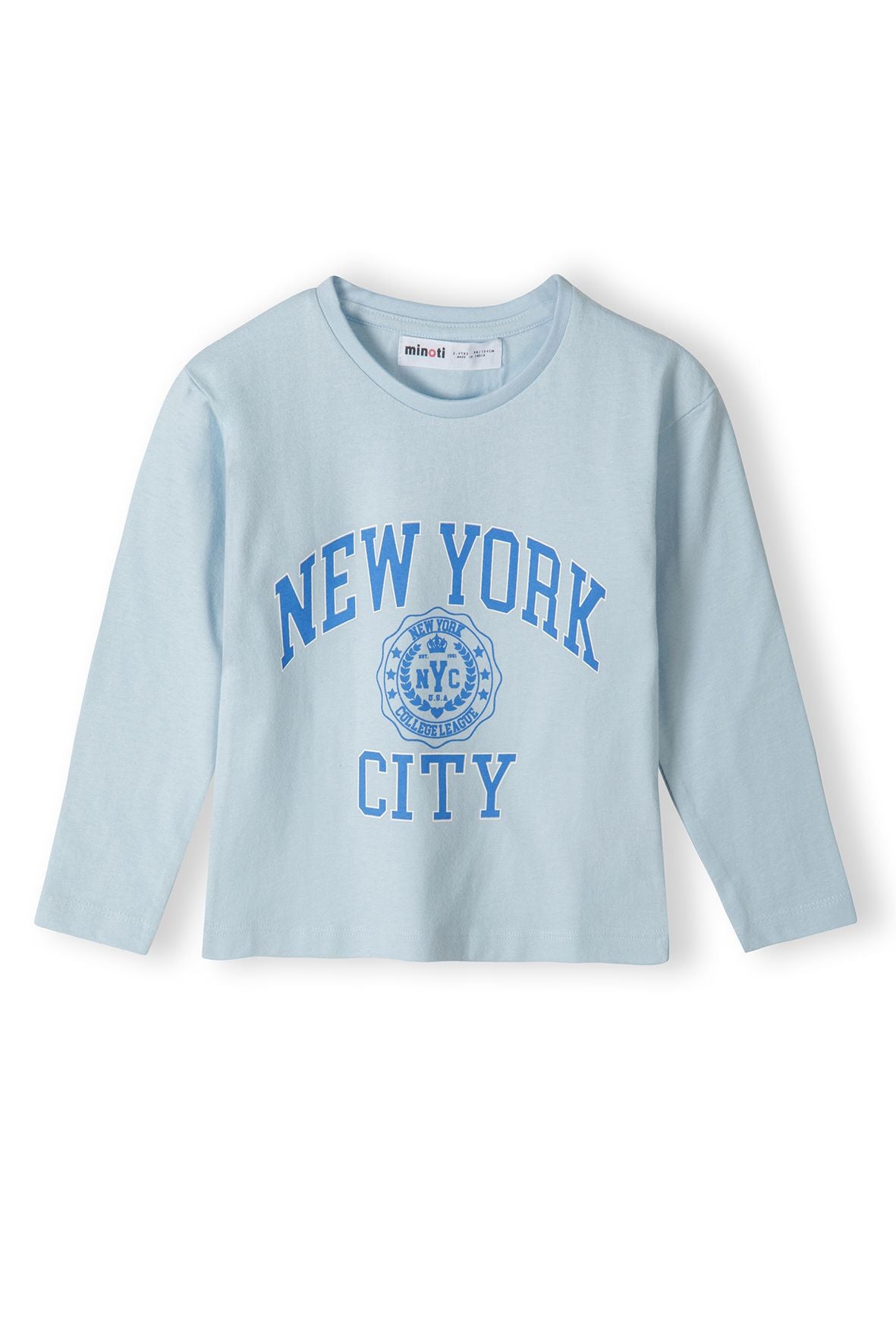 Long Sleeve T-Shirt, New York City Print, Light Blue - 2