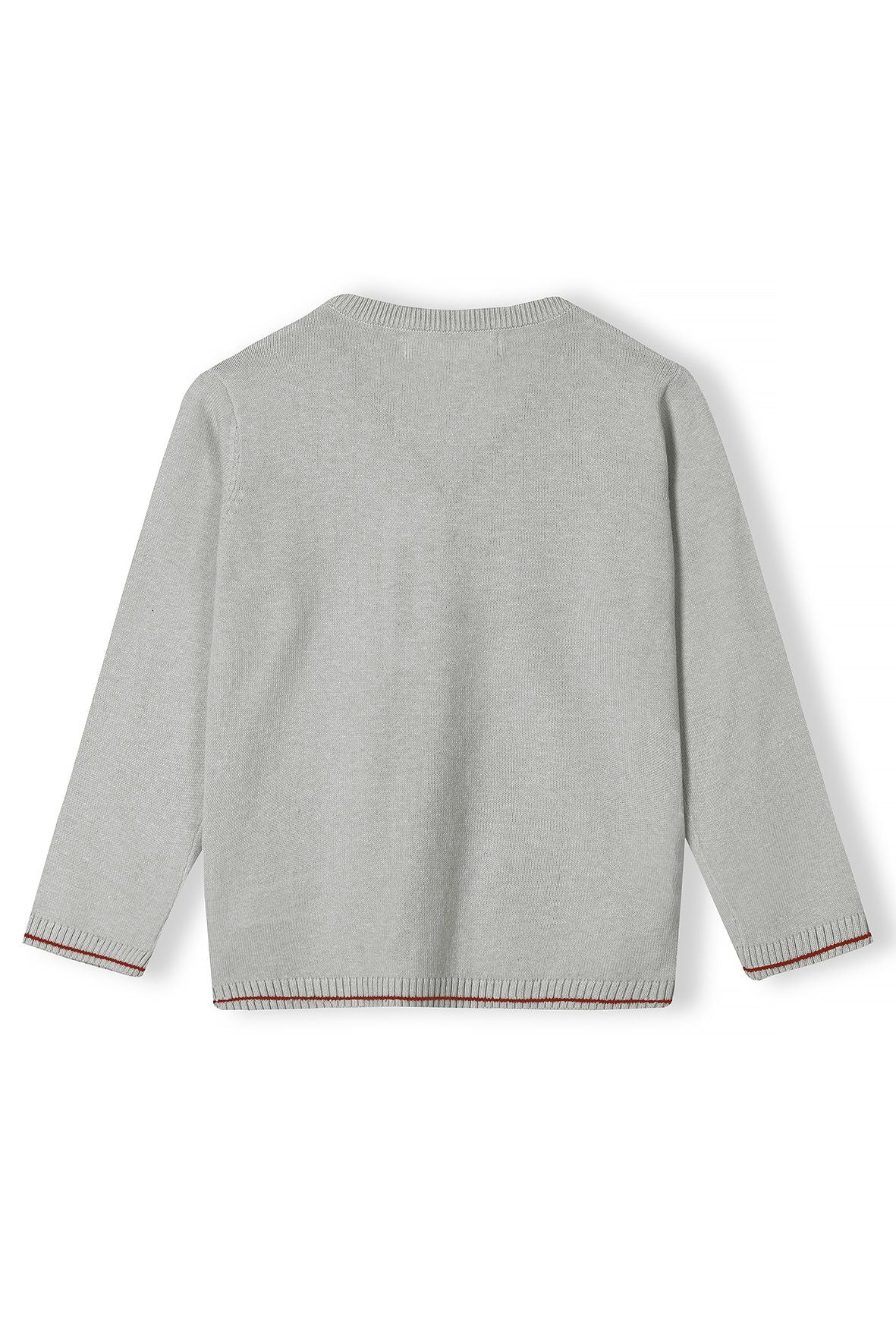 Knitted Cardigan, Grey, Button Front, Long Sleeve - 2