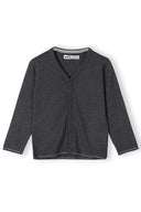 Boys grey button through knitted cardigan