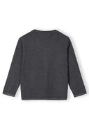 Boys grey button through knitted cardigan